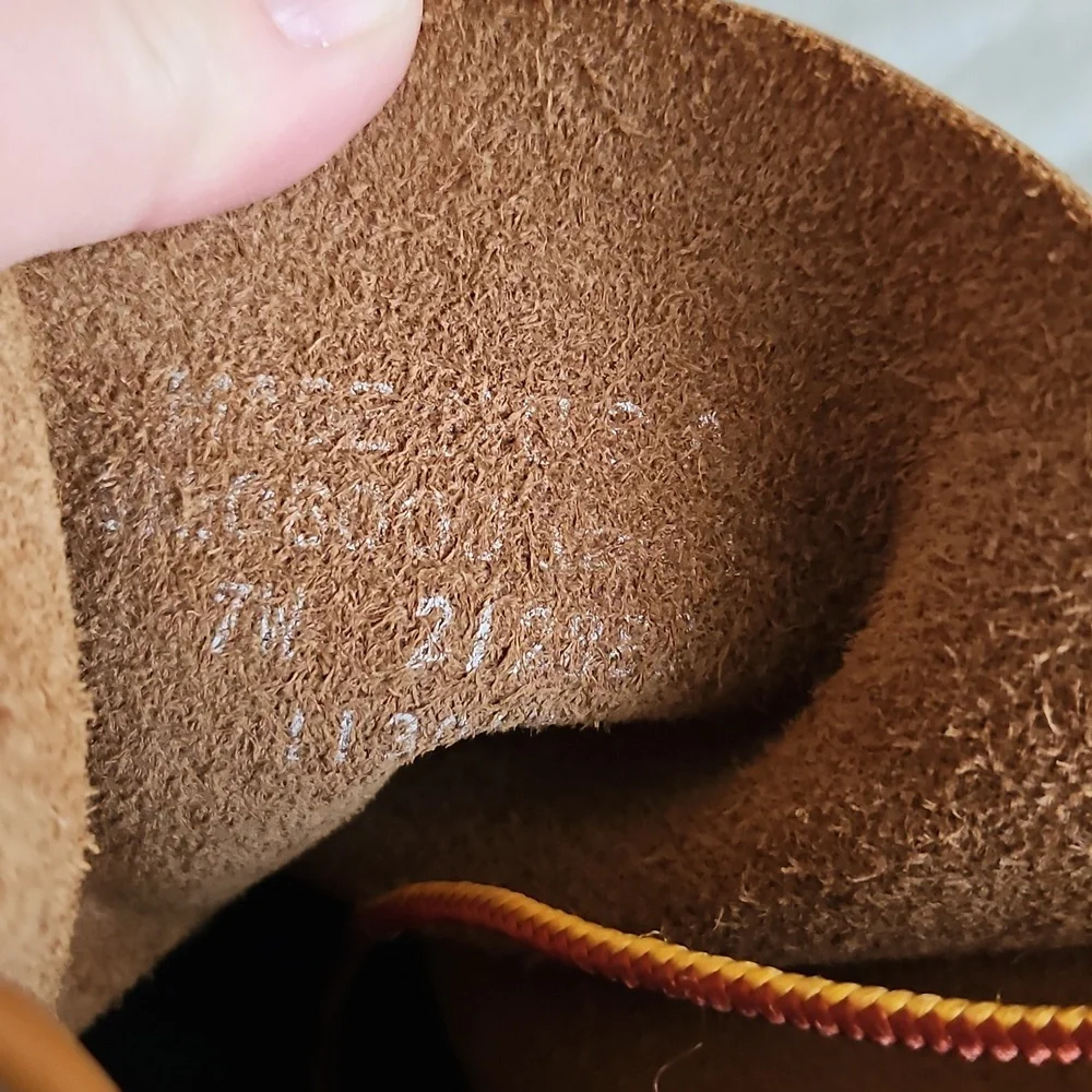 LL Bean Duck Bean Boot Tan Blue Size 7 - Picture 5 of 8